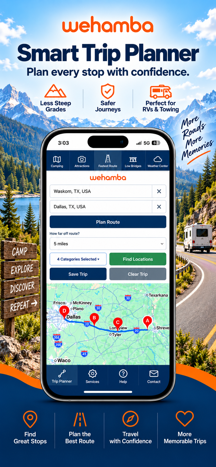 Wehamba Trip Planner screenshot